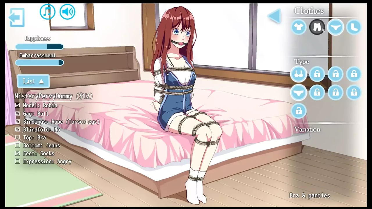 Bonds BDSM Hentai game Ep.1 two girls tying up a cute classmate with shibari ropes to tickle her